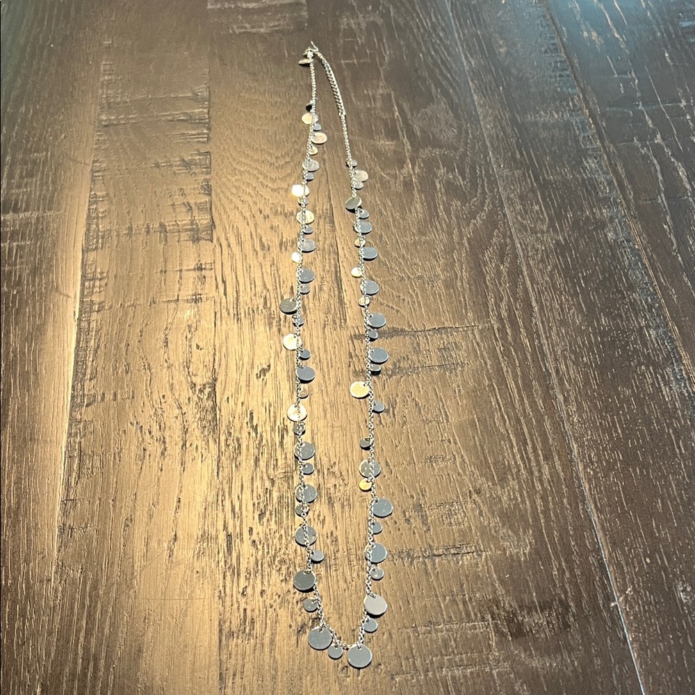 Lia Sophia Shimmering Silver Disc Necklace